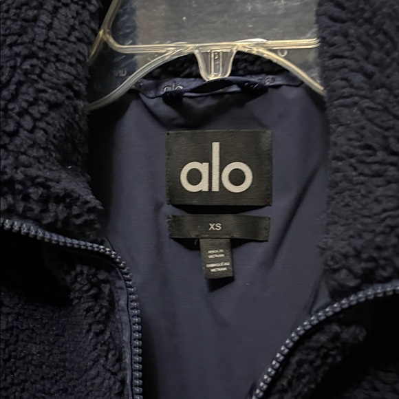 ALO Yoga Navy Blue Sherpa Edge Bomber Jacket Sz XS fits S also, NWT, PRICE FIRM - Picture 5 of 9